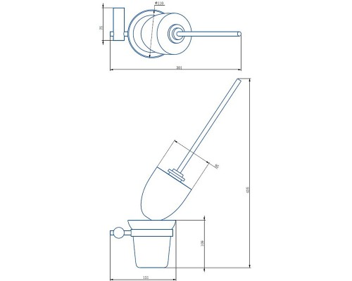 Ершик для унитаза Haiba HB8410 Хром