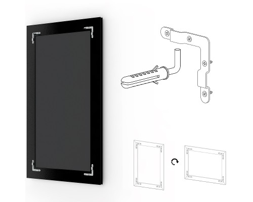 Зеркало Evoform Exclusive 143х58 BY 1166 с фацетом в багетной раме - Серебряный бамбук 73 мм