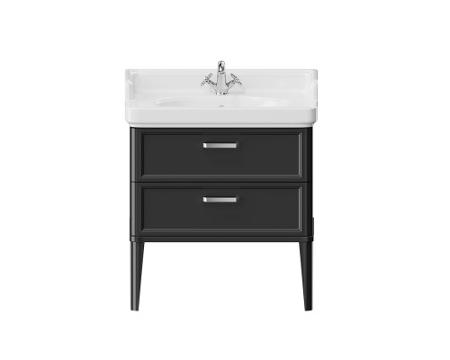 Тумба Kerama Marazzi POMPEI напольная с 2 ящиками 80, черная глянцевая