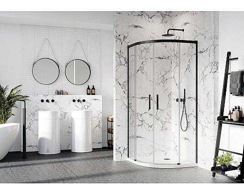 Душевые стенки Idea BLACK PDD 900Lx900Rx2005 черн/прозрачное 387140-54-01