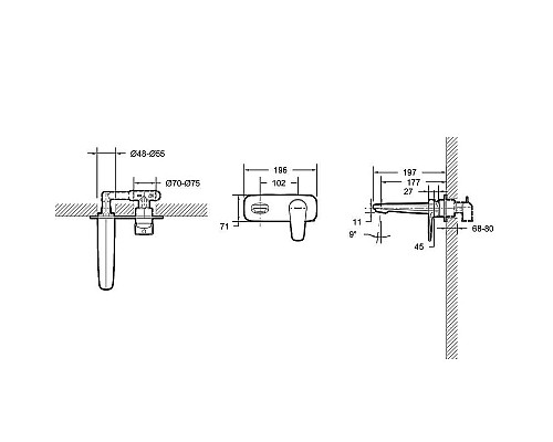 Смеситель для раковины Bravat Source P8173218BW-ENG Черный матовый