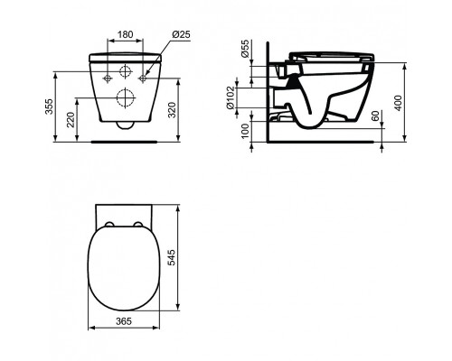 Унитаз Ideal Standard Connect W941102 подвесной с сиденьем Микролифт