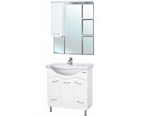 Зеркало со шкафом Bellezza Мари 75 L 4612912002018 с подсветкой Белое