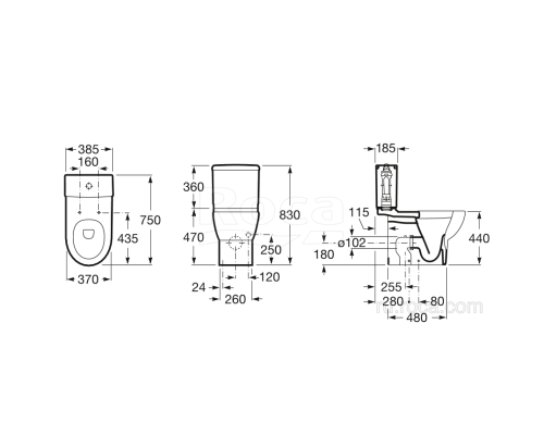 Чаша Roca Meridian 34224H000 напольная