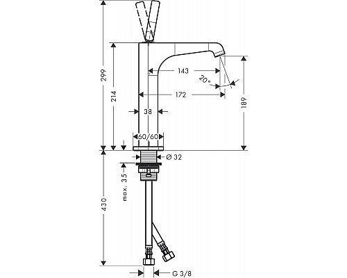 Смеситель для раковины Axor Citterio E 36103000 Хром
