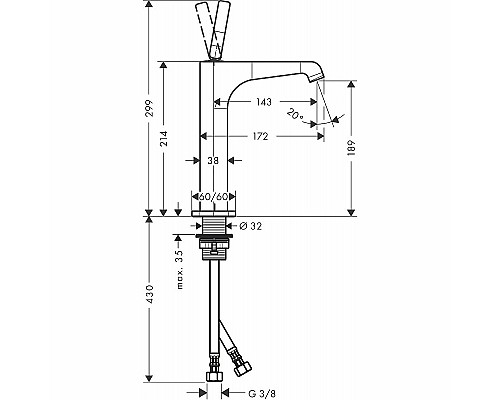Смеситель для раковины Axor Citterio E 36103000 Хром