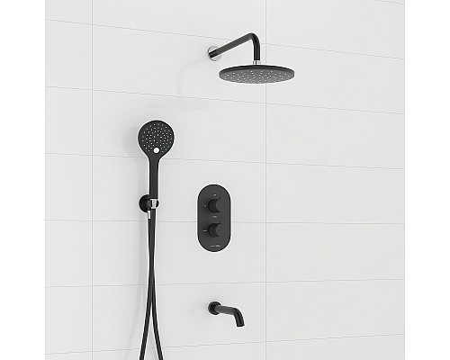 Душевая система WasserKRAFT Elbe A177477 с термостатом Черная матовая