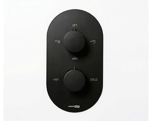 Душевая система WasserKRAFT Elbe A177477 с термостатом Черная матовая