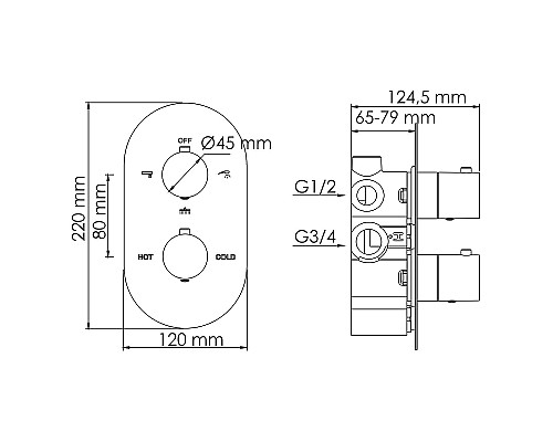 Душевая система WasserKRAFT Elbe A177477 с термостатом Черная матовая