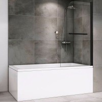 Шторка на ванну Abber Ewiges Wasser AG50080B профиль Черный стекло прозрачное