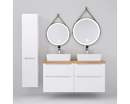 Шкаф пенал Jorno Wood 33 Wood.04.150/P/W подвесной Белый