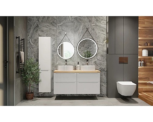 Шкаф пенал Jorno Wood 33 Wood.04.150/P/W подвесной Белый