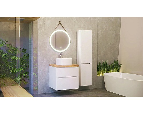 Шкаф пенал Jorno Wood 33 Wood.04.150/P/W подвесной Белый