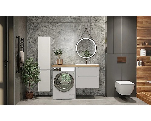 Шкаф пенал Jorno Wood 33 Wood.04.150/P/W подвесной Белый