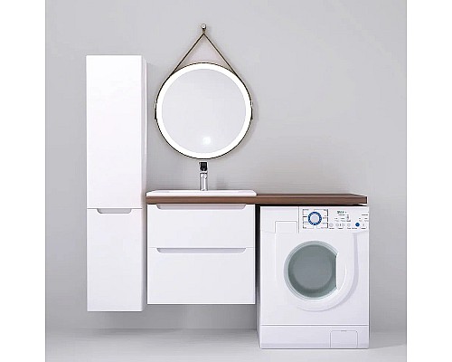 Шкаф пенал Jorno Wood 33 Wood.04.150/P/W подвесной Белый