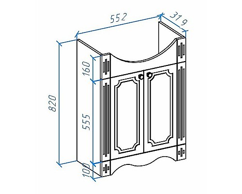 Тумба под раковину Bellezza Кантри 60 4639909660013 Белая