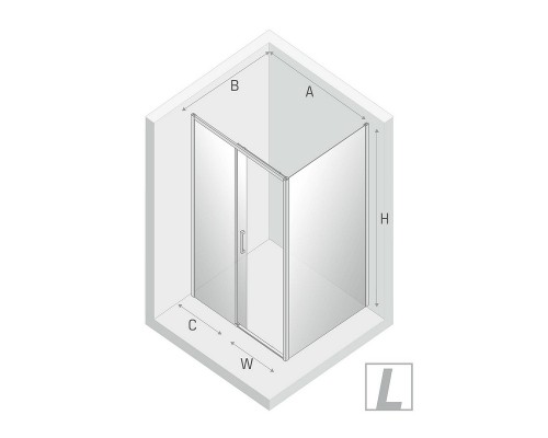 Душевое ограждение NEW TRENDY PRIME BLACK L 100x70x200 (черный)