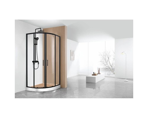 Душевой уголок Cerutti SPA Diva 100T 100х100 профиль Черный стекло прозрачное