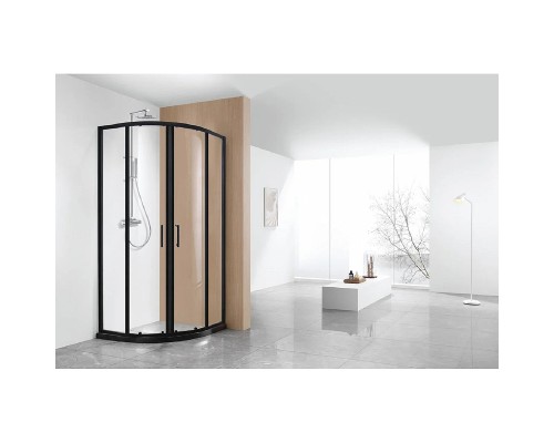 Душевой уголок Cerutti SPA Diva 100T 100х100 профиль Черный стекло прозрачное
