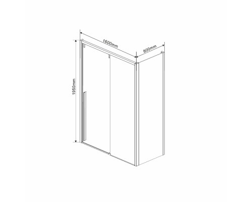 Душевой уголок Vincea Lugano 160х80 VSR-1L8016CL-1 профиль Хром стекло прозрачное