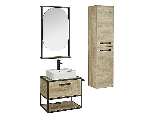 Тумба под раковину Aquaton Лофт Фабрик 65 1A242301LTDU0 подвесная Дуб эндгрейн