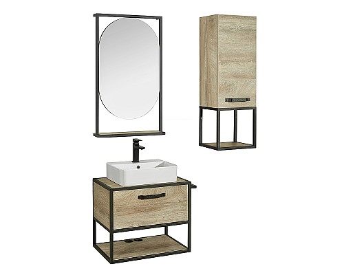 Тумба под раковину Aquaton Лофт Фабрик 65 1A242301LTDU0 подвесная Дуб эндгрейн