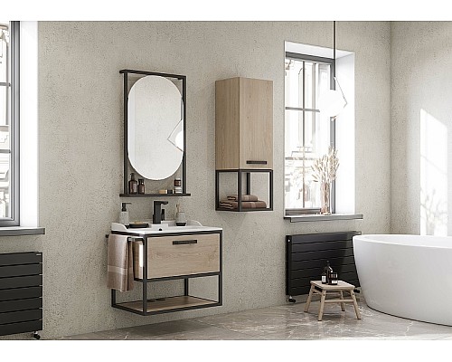 Тумба под раковину Aquaton Лофт Фабрик 65 1A242301LTDU0 подвесная Дуб эндгрейн