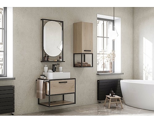 Тумба под раковину Aquaton Лофт Фабрик 65 1A242301LTDU0 подвесная Дуб эндгрейн