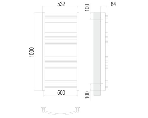 Полотенцесушитель Terminus Стандарт Классик П20 500х1000