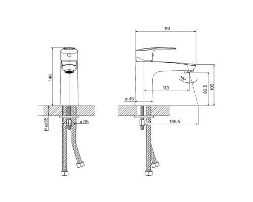 Смеситель для умывальника белый матовый IDDIS Ray RAYWT00i01
