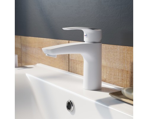 Смеситель для умывальника белый матовый IDDIS Ray RAYWT00i01