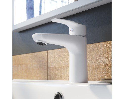 Смеситель для умывальника белый матовый IDDIS Ray RAYWT00i01