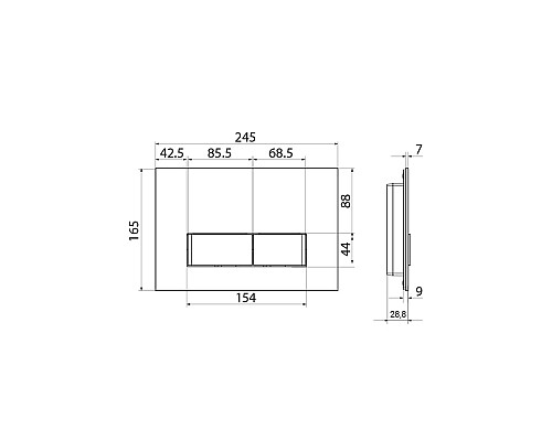 Клавиша смыва IDDIS Uniglass универсальная черное стекло 010 UNG10GBi77