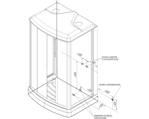 Душевая кабина Radomir Диана 3 140x108 1-05-1-0-0-0660 профиль Белый стекло прозрачное