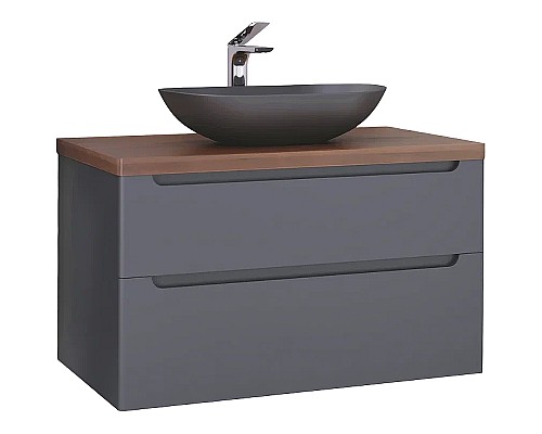Тумба под раковину Jorno Wood 100 wood.01.100/P/GR подвесная Серая