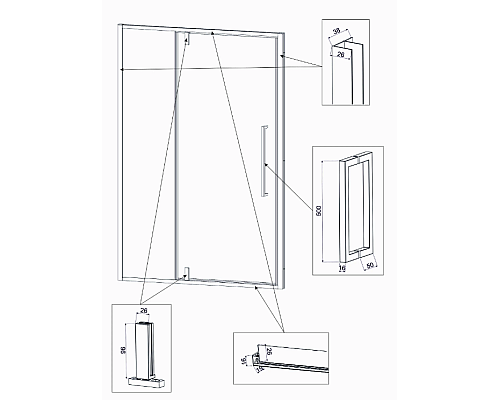 Душевая дверь Veconi Vianno VN-34B 110 VN34B-110-01-C7 Черный матовый