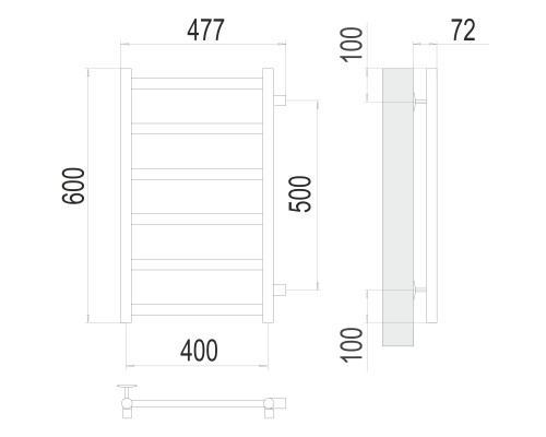 Полотенцесушитель Terminus Эконом Аврора П6 400х600 бп500