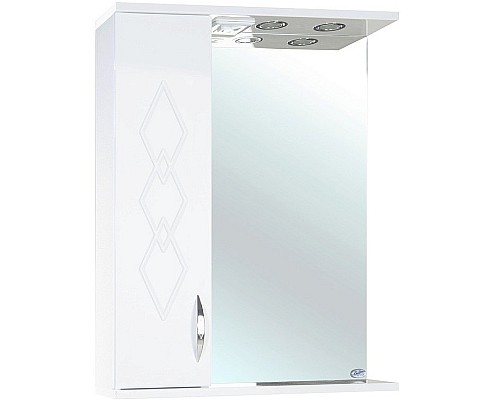 Зеркало со шкафом Bellezza Элеганс 65 L 4618610522018 с подсветкой Белое
