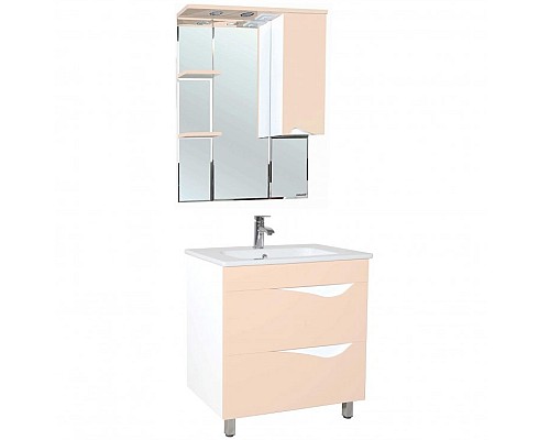 Зеркало со шкафом Bellezza Эйфория 80 R 4619113001079 с подсветкой Бежевое