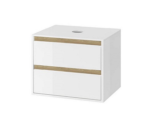 Тумба под накладную раковину Excellent Tuto 80 см белый/дуб, 2 ящика