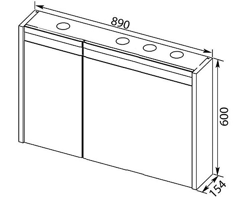 Зеркало-шкаф Aquanet Лайн 90 R белый