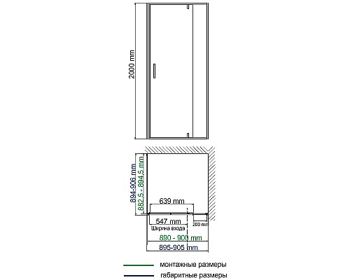 Душевой уголок WasserKRAFT Aisch 90x90 55P03 профиль Матовое золото стекло прозрачное