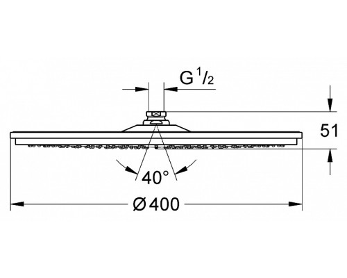 Верхний душ Grohe 400 мм