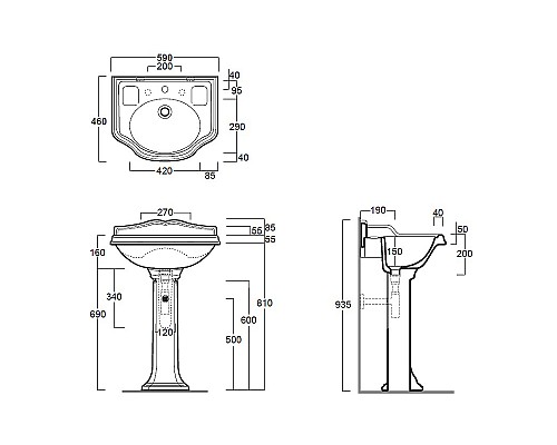 Раковина Simas Arcade 59 AR814bi*1 Белая