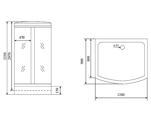 Душевая кабина Timo Lux 120x90 T-7715 с гидромассажем Душевая кабина Timo Lux 120x90 T-7715 с гидромассажем