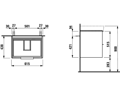 Тумба под раковину Laufen Base 65 4.0229.2.110.260.1 подвесная Белая матовая
