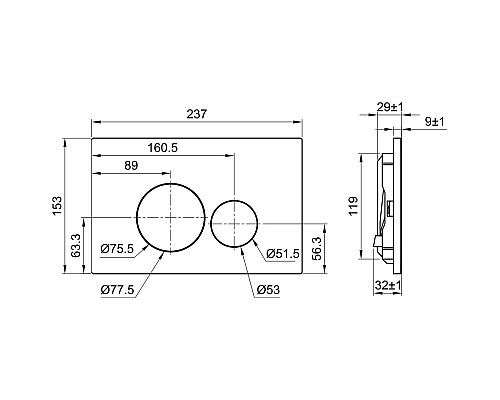 Клавиша смыва Olive's Plaza PL411W Белая матовая