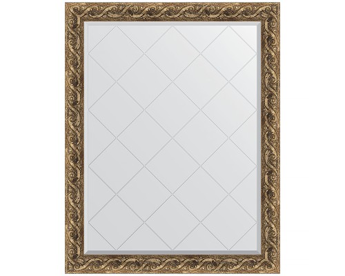 Зеркало Evoform Exclusive-G 121х96 BY 4356 с гравировкой в багетной раме - Фреска 84 мм