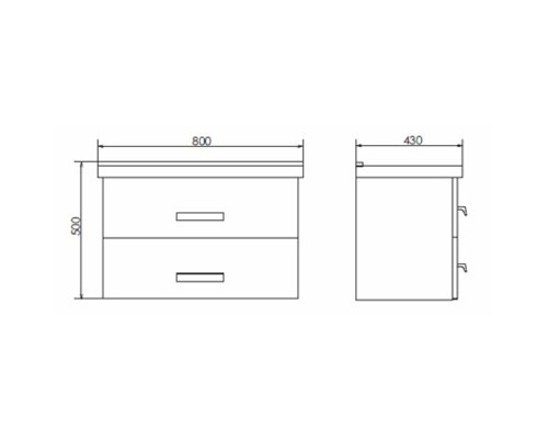 Тумба с раковиной Comforty Парма 80 00004143491 подвесная Дуб дымчатый