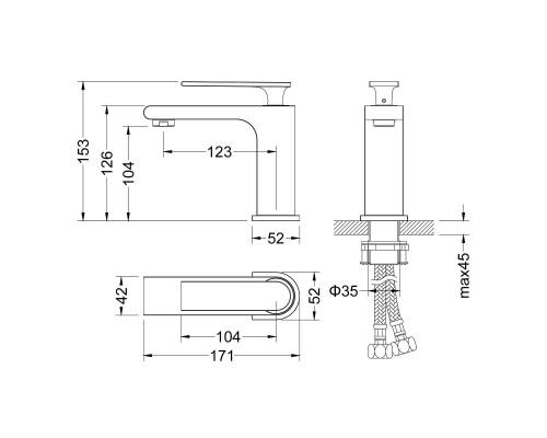 Смеситель для раковины Timo Anni 2761/03F Черный